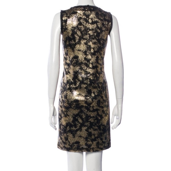 EUC Michael Kors Metallic Gold Sequins Sheath Dress - Picture 5 of 12